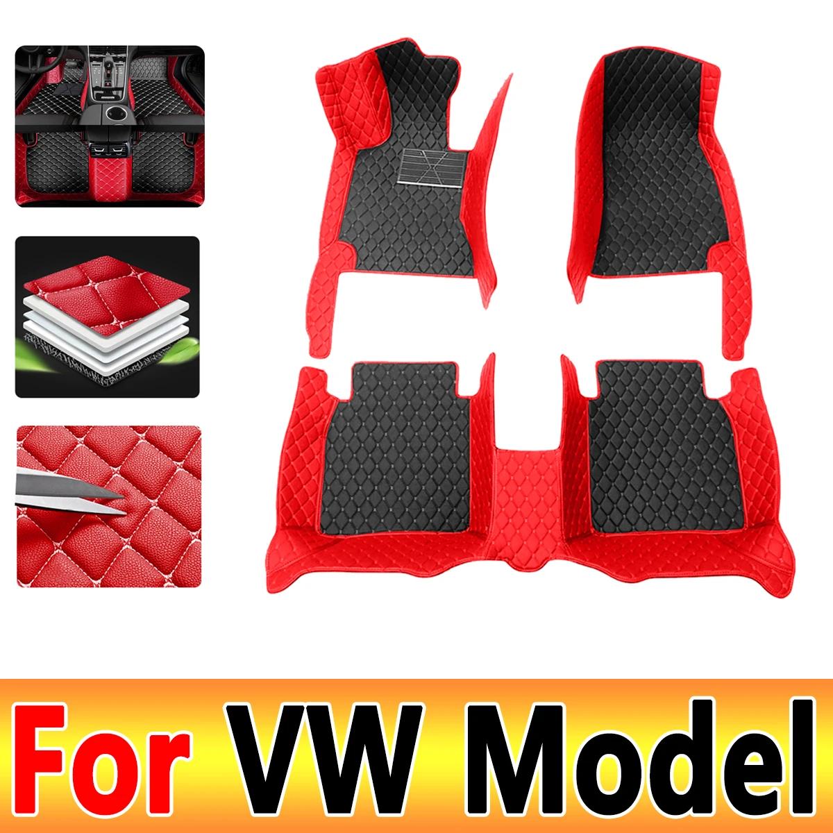 Tappetini Auto Pavimento Per Vw Turbo Gti Saveiro Cross Caddy T-Cross Sagitar Up Santana Caravelle Id3 Passat Taos Accessori Auto
