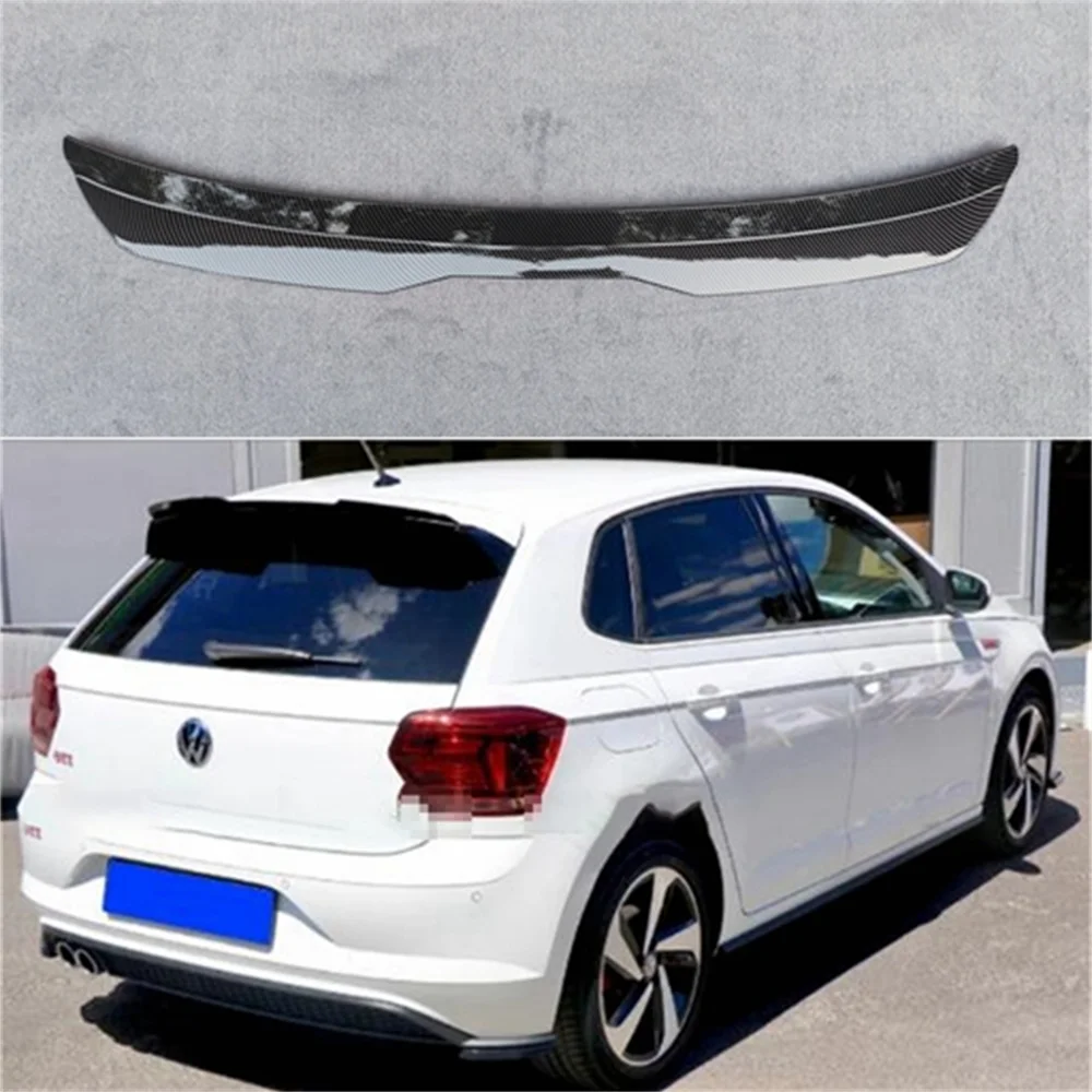 Spoiler Extension Per Volkswagen Polo Aw Mk6 Spoiler Lip Plastica Abs Nero Lucido Per Vw Polo Aw Gti R-Line 2018 - Up Roof Wing