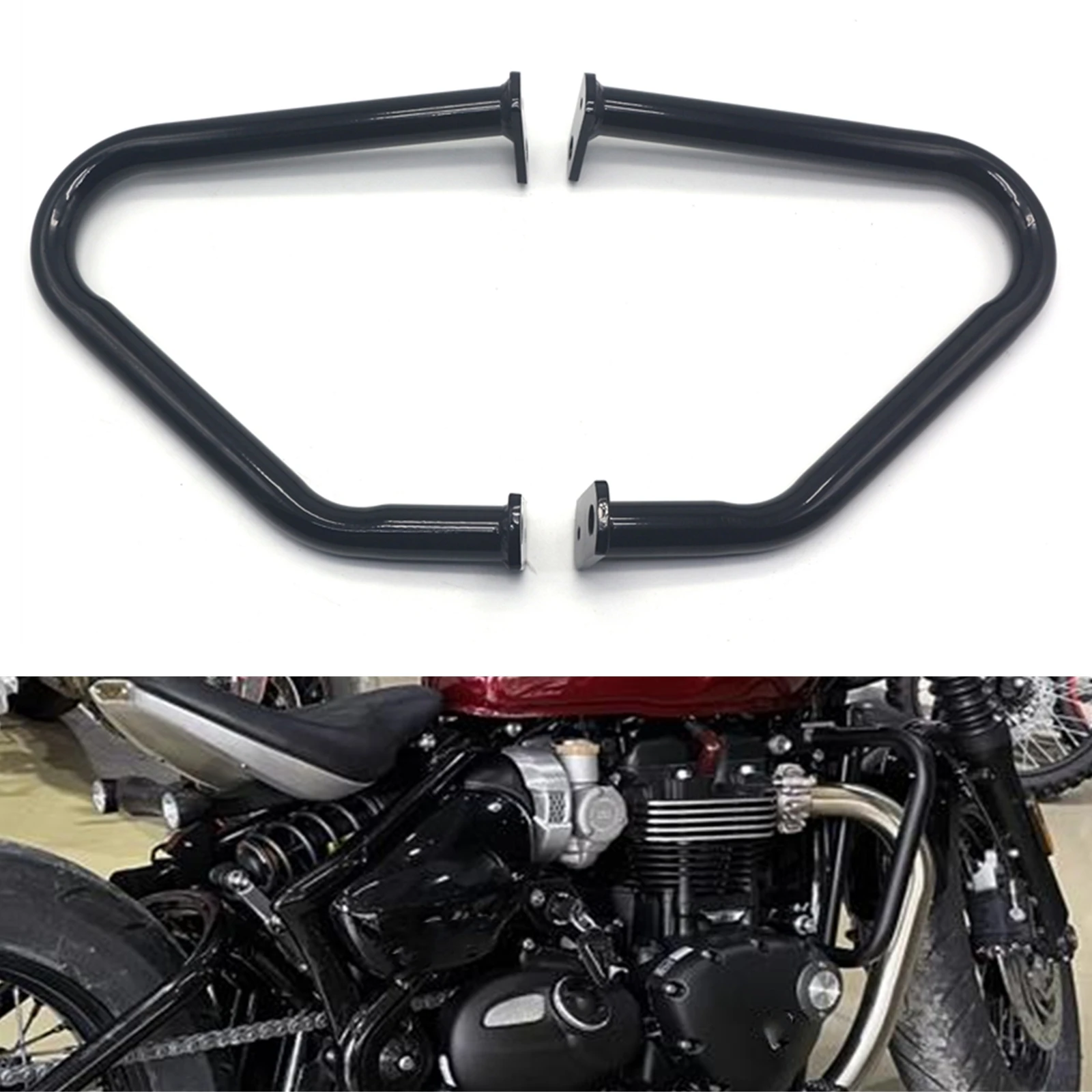 Twin Motorcycle Engine Guard Crash Bar Frame Per Triumph Bonneville T100 T120 Bobber 2016-2019 Thruxton 1200 R Street Cup
