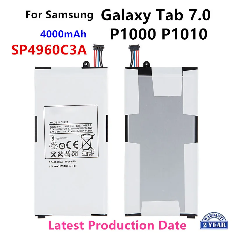 Nuovissima Batteria Di Ricambio Per Tablet Sp4960C3A 4000Ma Per Samsung Galaxy Tab 7.0 7 "P1000 P1010 Gt-P1000 Gt-P1010