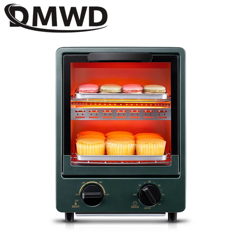 Mini Forno Elettrico A Convezione Forno Verticale Tostapane Timer 12L Biscotti Biscotto Torta Pizza Pane Colazione Macchina Da Forno