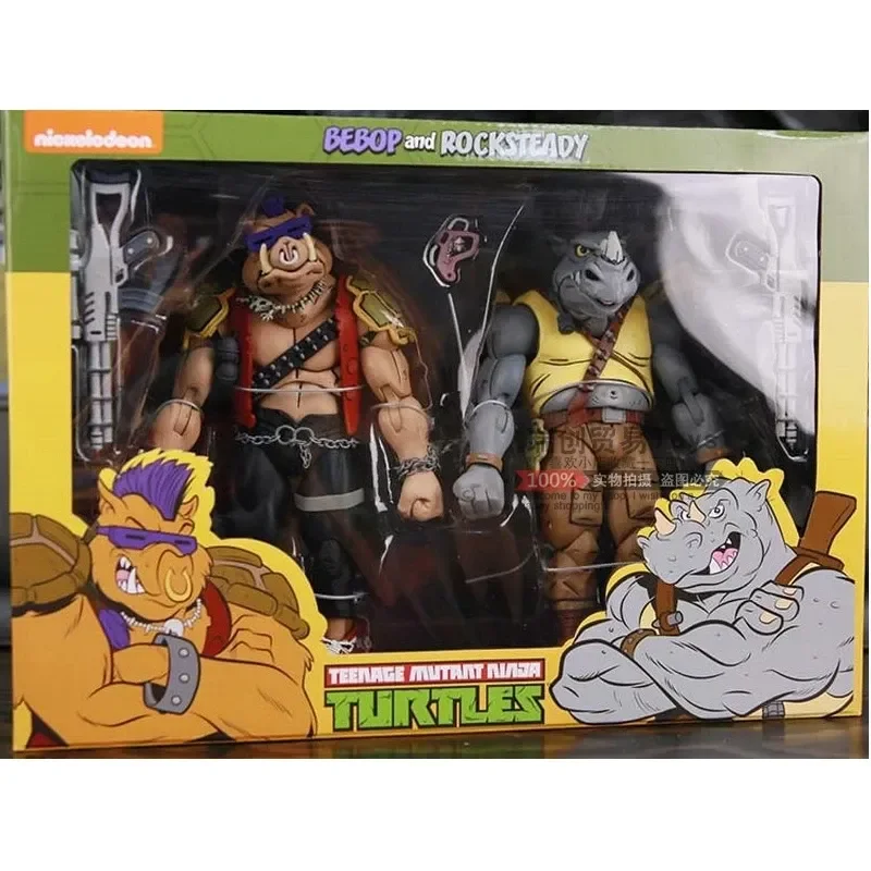 Neca 2017 Sdcc Limited Rocksteady Bebop Action Figures Film Teenage Mutant Ninja Turtles Anime Figure 16Cm Modelli Da Collezione In Pvc