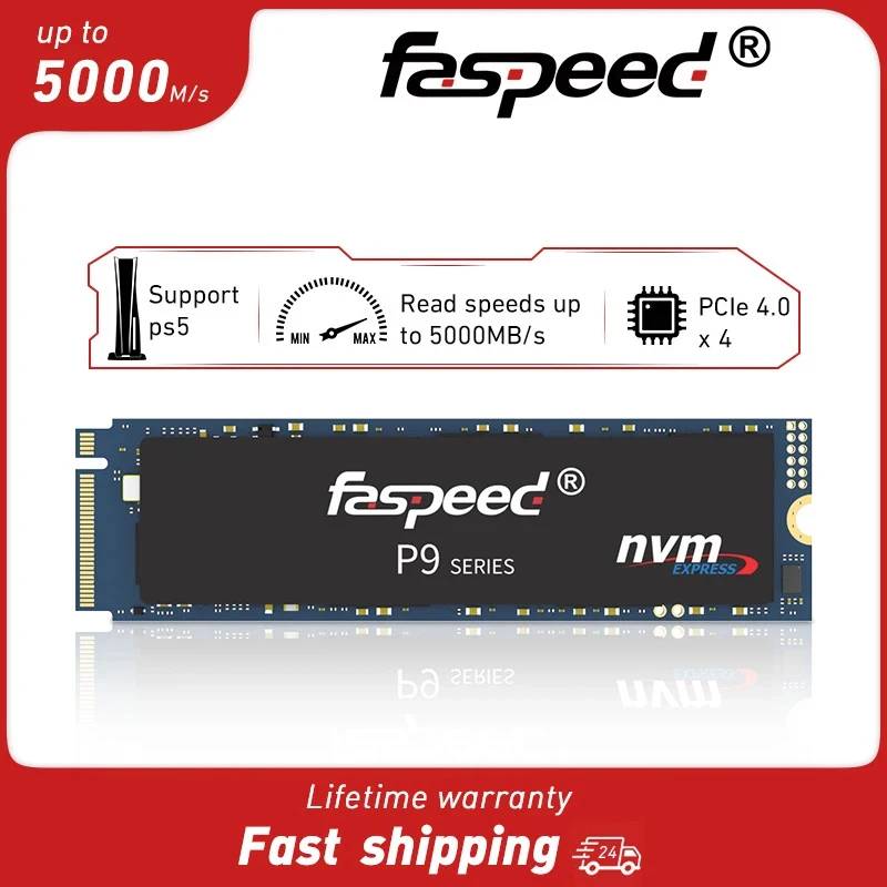 Faspeed 1-10 Pz M.2 Ssd 1 Tb 512 Gb Pcie 4.0 X4 5000 M/S Unità A Stato Solido 1 Tb 512 Gb M 2 2280 Disco Rigido Per Ps5 Pc Laptop Desktop