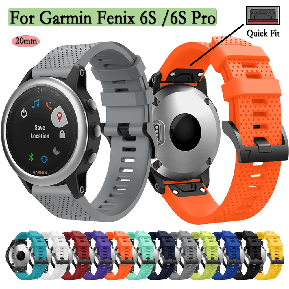 Per Garmin Fenix 6S /6S Pro 20Mm Cinturino Quick Fit Cinturino Regolabile In Silicone Di Alta Qualità Per Garmin Fenix 7S