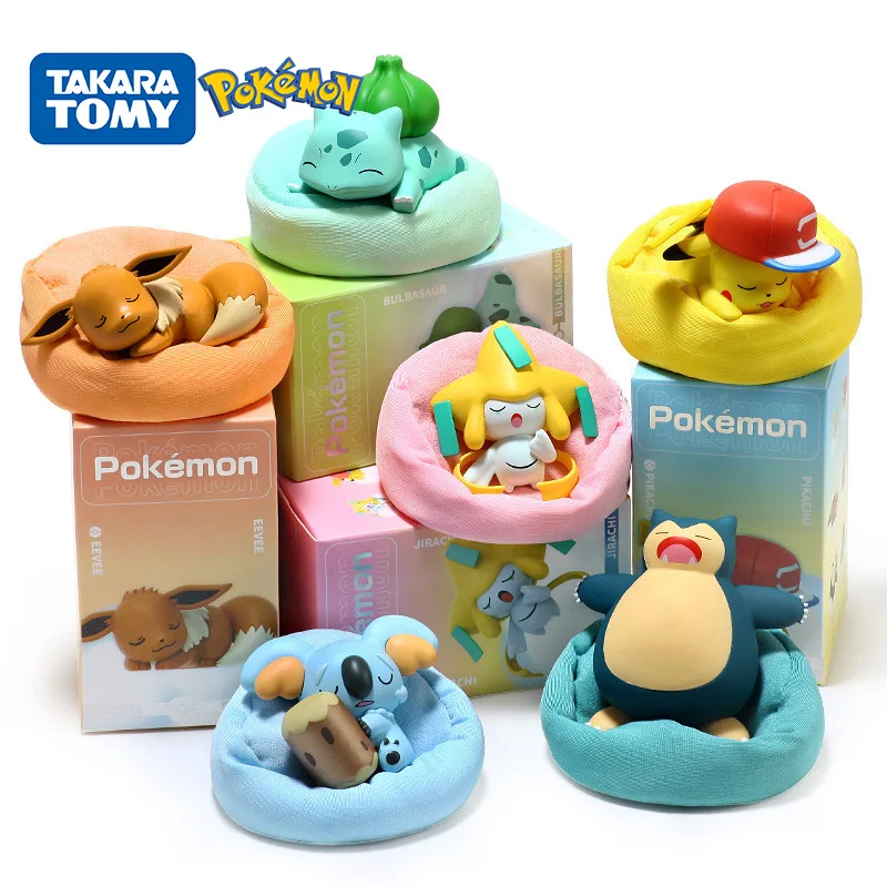Figure Anime Originali Pokemon Starry Dream Series Con Peluche Modello Base Bambole Giocattolo Pikachu Jirachi Eevee Komala Snorlax Regalo Per Bambini