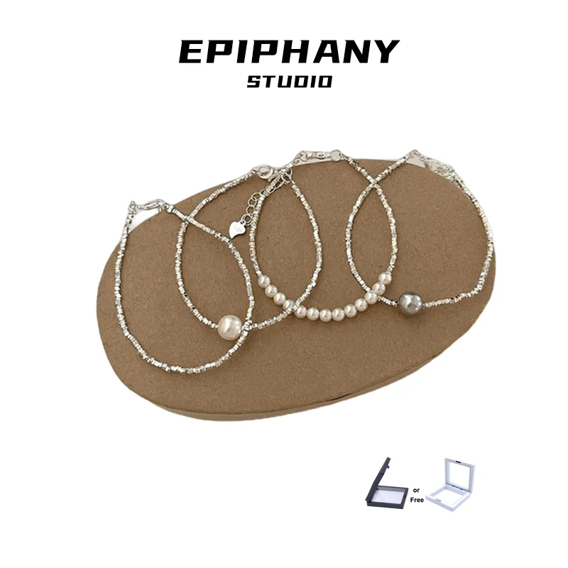 Bracciali In Nastro Donna Pearl Pulceras Sparkle Hand Chain Twisted Bead Charms Dainty Layered Link-Catene Gioielli Regali Femminili