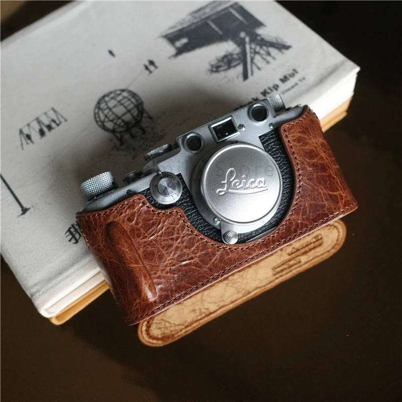 Custodia Protettiva Per Fotocamera Con Manico In Pelle Di Vacchetta In Vera Pelle Per Fotocamera Da Lavoro Manuale Per Custodia Protettiva Leica Iiif 