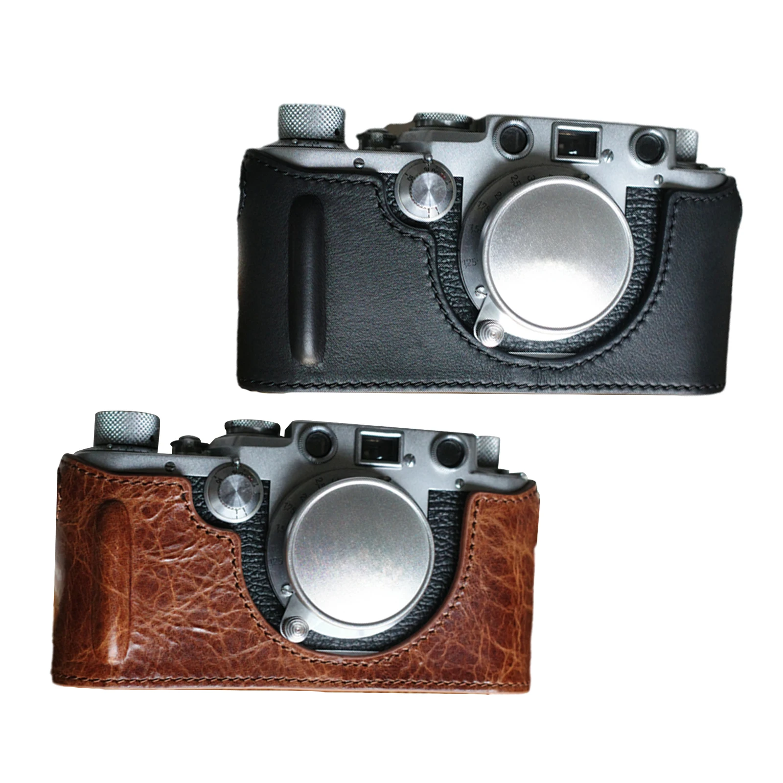 Mezza Custodia In Vera Pelle Per Leica Iiif 3F Iiic 3C Borsa Per Fotocamera Custodia In Stile Vintage Di Alta Qualità Regalo Per Gli Amici