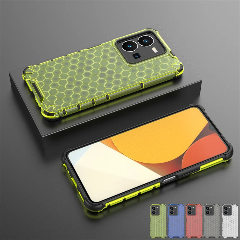 A Nido D'Ape Antiurto Per Vivo Y22S Custodia Armor Phone Capa Per Vivo Y22S Cover Traslucida Tpu Pc Protector Per Vivo Y35 Y22S Case
