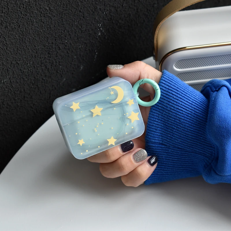 Dusky Night Sky Moon Star Case Per Airpods 2 3 Generation Cover Per Apple Airpods Pro 2Nd Gen Air Pods Guscio Protettivo