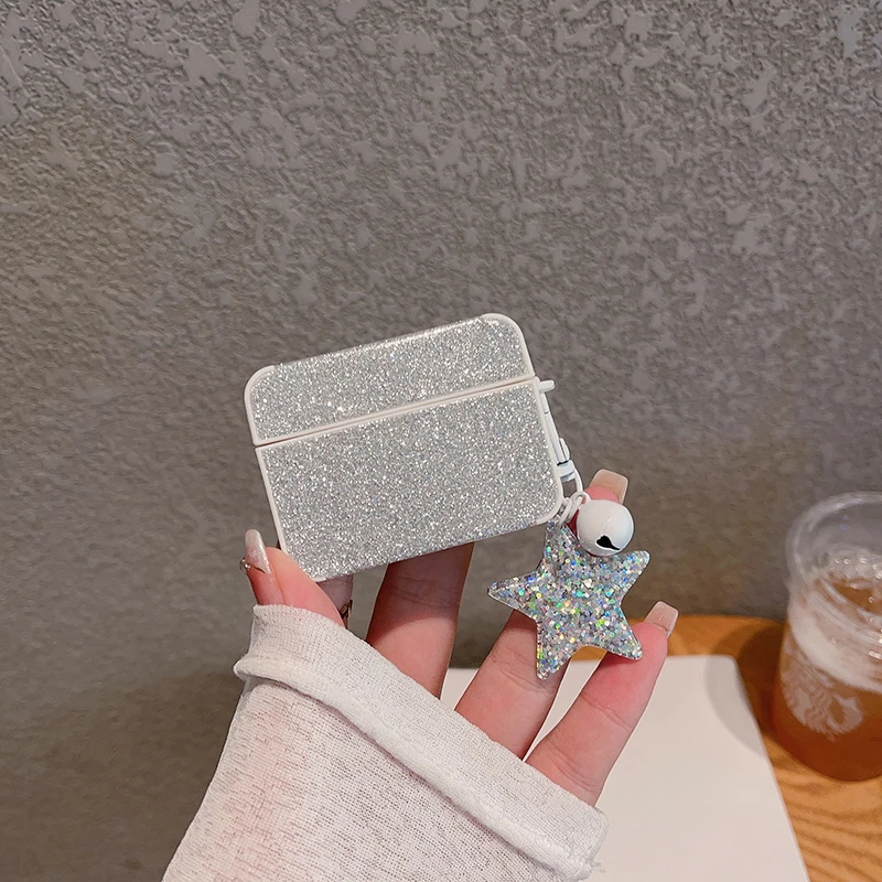 Custodia Glitterata Con Ciondolo A Stella Per Apple Airpods 2 Cover Di 3 Generazione Per Airpods Pro 2 Gen Protettiva Per Air Pods Gen Shell
