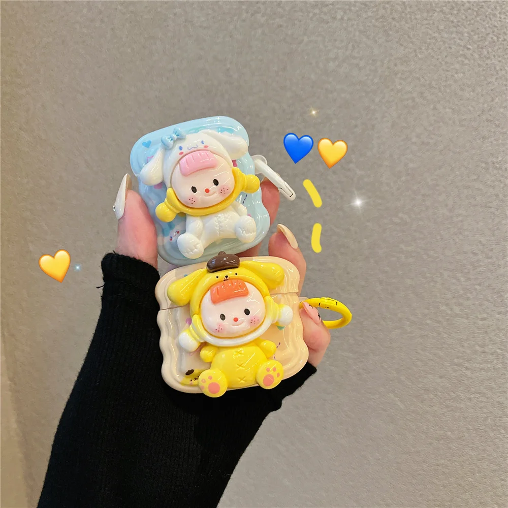 Custodia Carina Airpods Inpods Per Airpods Gen 1/2 Pro Gen 3 Inpods Tws I12 I13 Custodia Protettiva Per Ragazza 3D Carina Di Alta Qualità