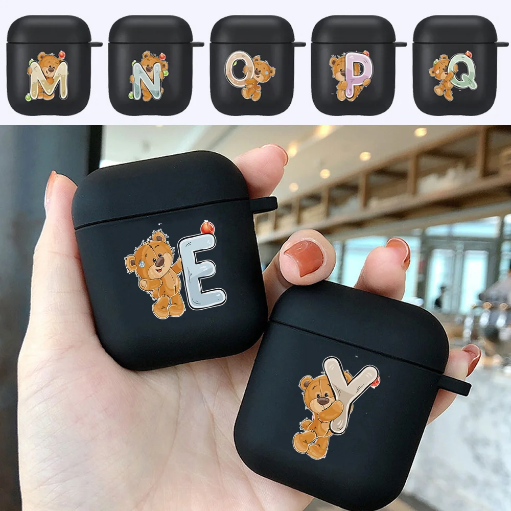 Per Apple Airpods 1/2 Gen Airpods Custodie Simpatico Orso Alfabeto Custodia Protettiva Custodia Auricolare Wireless Bluetooth
