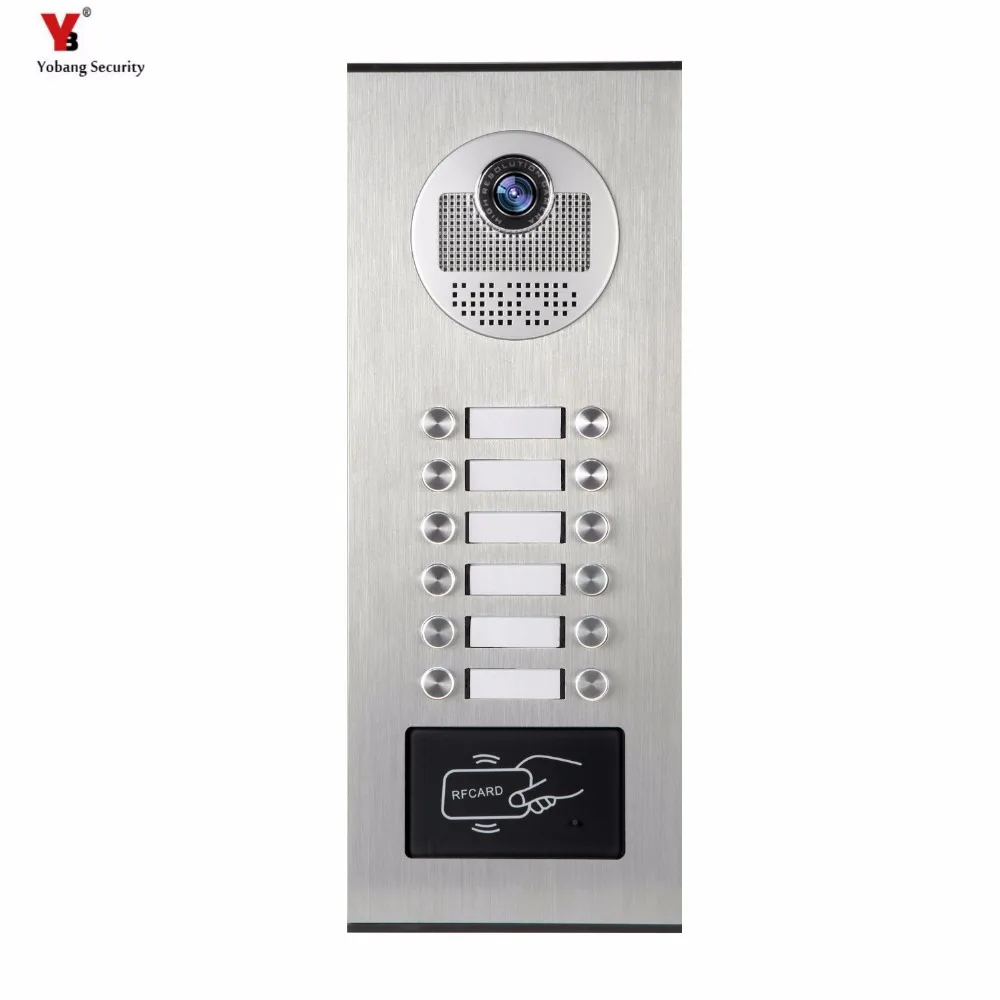 Yobang Security 12 Unità Appartamento Videocitofono Videocitofono Campanello Esterno Telecamera Ir Con Visione Notturna Can Reader Card
