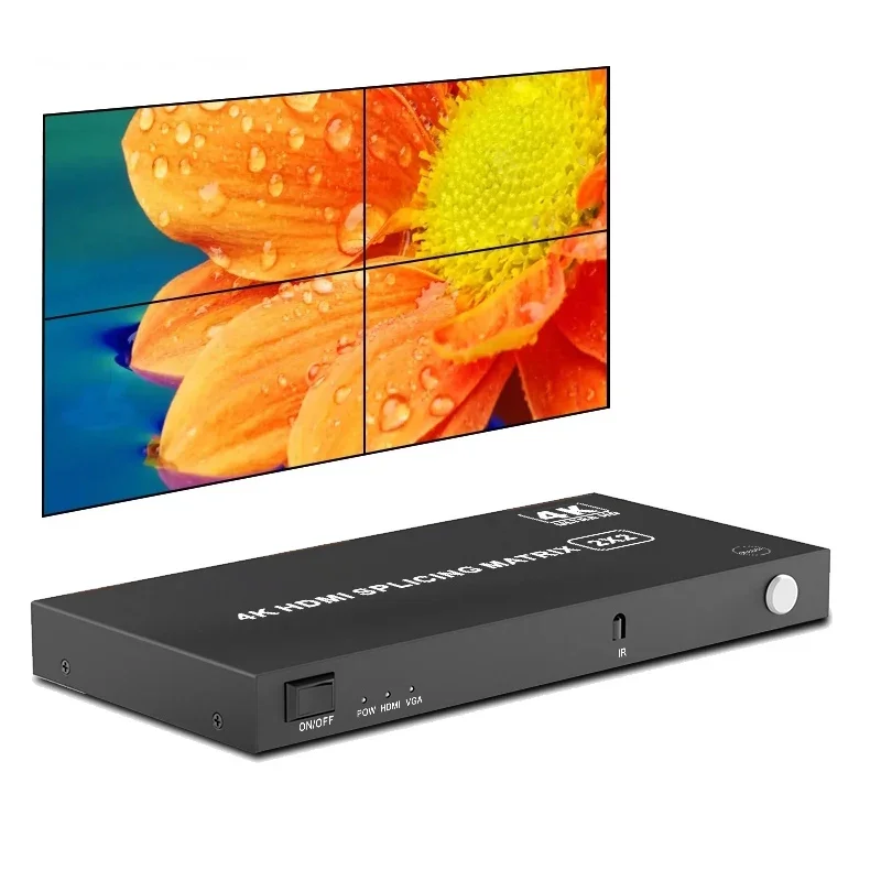 4K 2X2 Hdmi Video Wall Controller Hdmi Vga Tv Wall Processor 2X2 1X3 1X4 2X2 3X1 4X1 1080P 8 Modalità Di Giunzione Hdmi Video Splicer