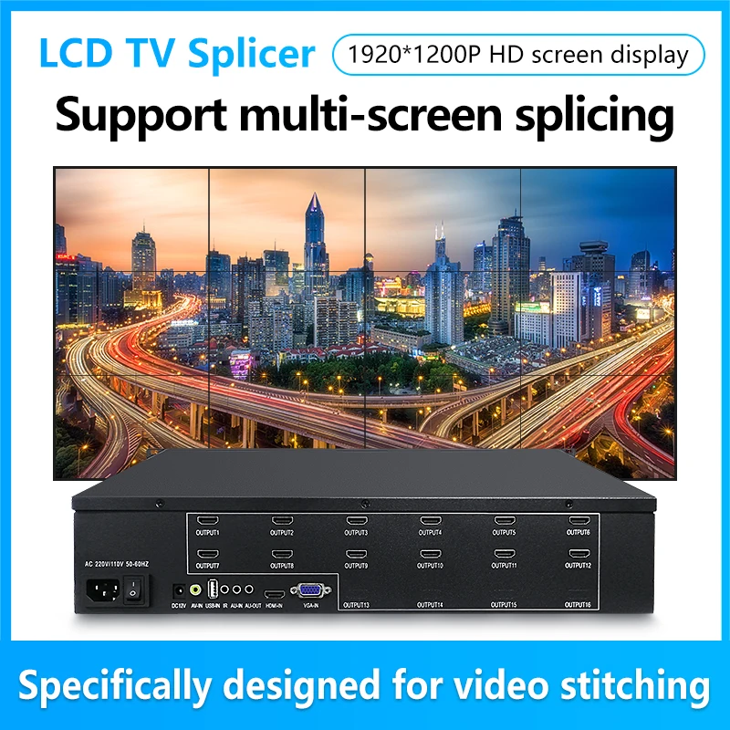 Controller Per Video Wall 3X4 Processore 4K Cuciture Multiscreen Muslim1 Input 12Out Tv Splicing Box Splicer 180 ° Flip
