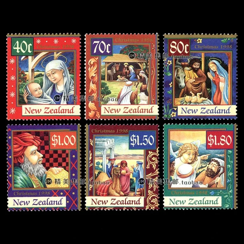 6 Pcs,New Zealand,1998,Christmas Stamps,Christmas Religious Story,Stamp Collection