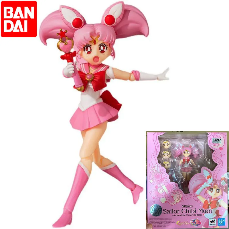 Bandai Original S.H.Figuarts Sailor Mini Moon -Animation Color Edition- Completed Action Anime Figure Model Kit Sailor Moon
