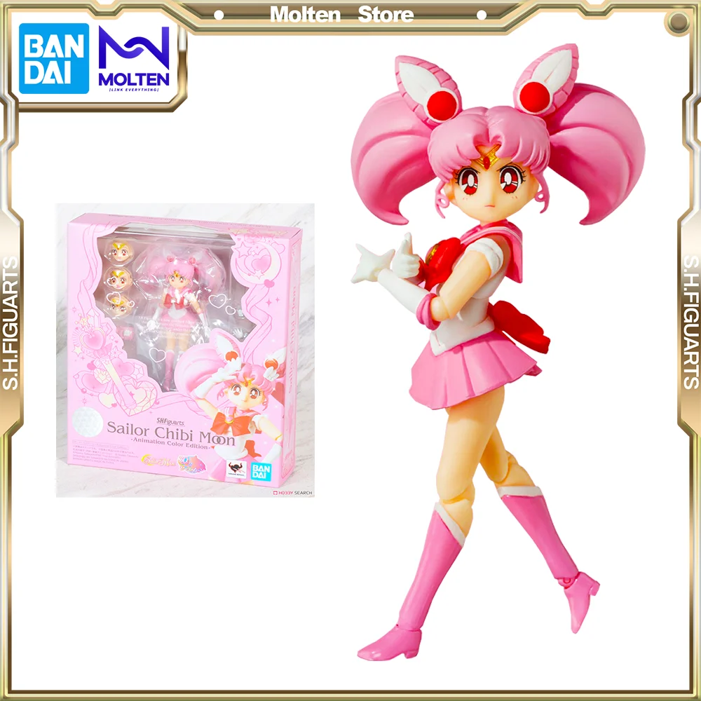 Bandai Original S.H.Figuarts Sailor Mini Moon -Animation Color Edition- Action Anime Figure Model Kit Completato Sailor Moon