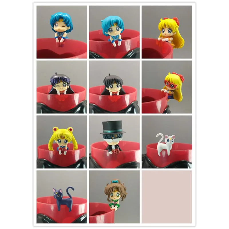 Sailor Moon Action Figure Cup Hanging Series Tsukino Usagi Mizuno Ami Hino Rei Ornamenti Da Tavolo Giocattoli Regali Per Bambini