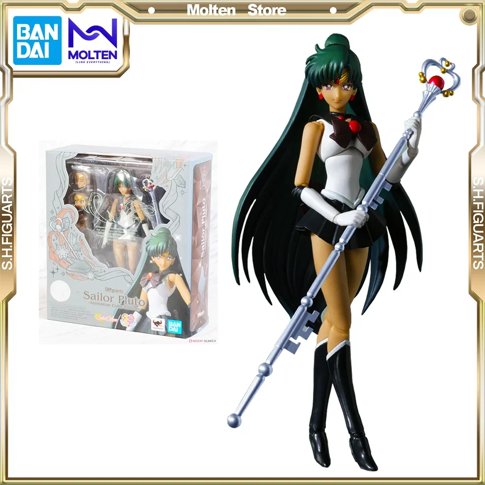 Bandai Original S.H.Figuarts Sailor Moon Sailor Pluto -Animation Color Edition- Action Anime Figure Model Kit Completato
