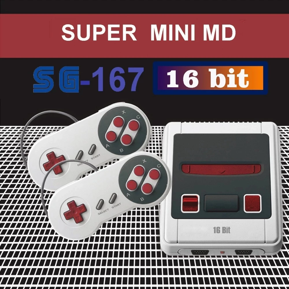 Console Per Videogiochi Mini Tv Retrò Per Giochi Sega Megadrive A 16 Bit Con 167 Diversi Giochi Integrati Due Gamepad Av Out