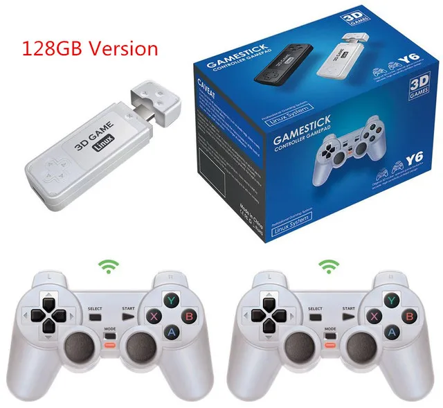 Powkiddy Y6 Lettori Di Videogiochi Portatili Hd Controller Di Gioco Portatili Retrò Console Tv Gaming Stick 40 Emulatore 10000 + Giochi