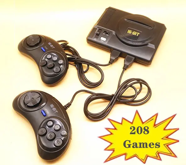 Nuova Console Per Videogiochi Mini Tv Retrò Per Giochi Sega Megadrive A 16 Bit Con 208 Diversi Giochi Integrati Due Gamepad Av Out