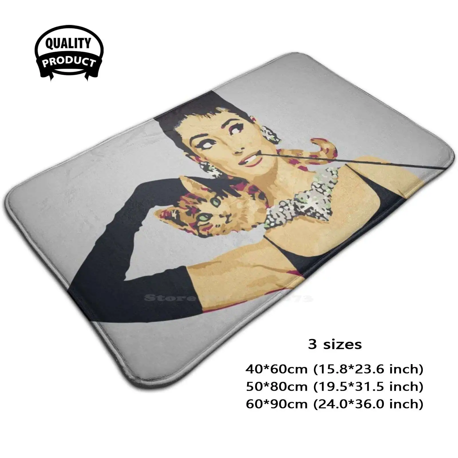 Colazione A | Audrey Hepburn Tappetino Per Porta In Argento Tappetino Per La Casa Tappeto Per La Colazione A Audrey Hepburn Celebrity Holly Golly Audr