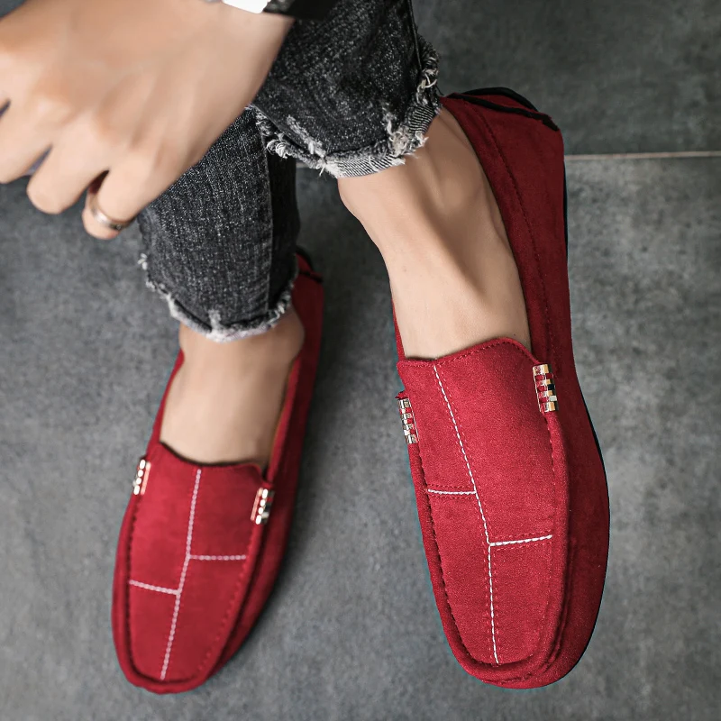 Scarpe Casual Da Uomo Luxury Brand 2023 Mocassini Da Uomo Mocassino Traspirante Slip On Comode Scarpe Da Guida Red Easy Jumper Bean Shoes