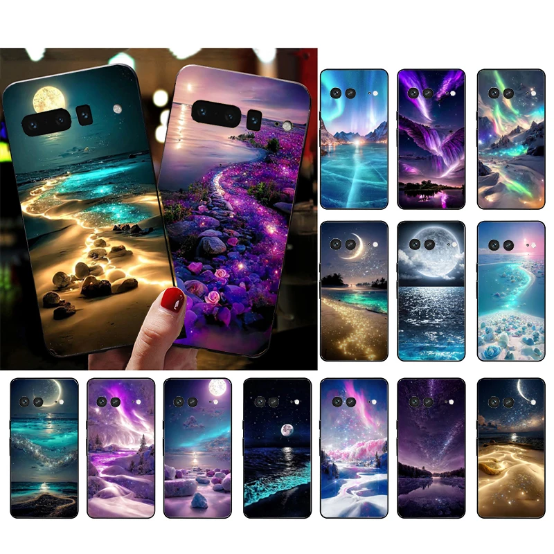 Custodia Per Telefono Estetica Night Sky Moon Per Google Pixel 7 Pro 7 6A 6 Pro 5A 4A 3A Pixel 4 Xl Pixel 5 6 4 3 Xl 3A Xl 2 Xl Funda