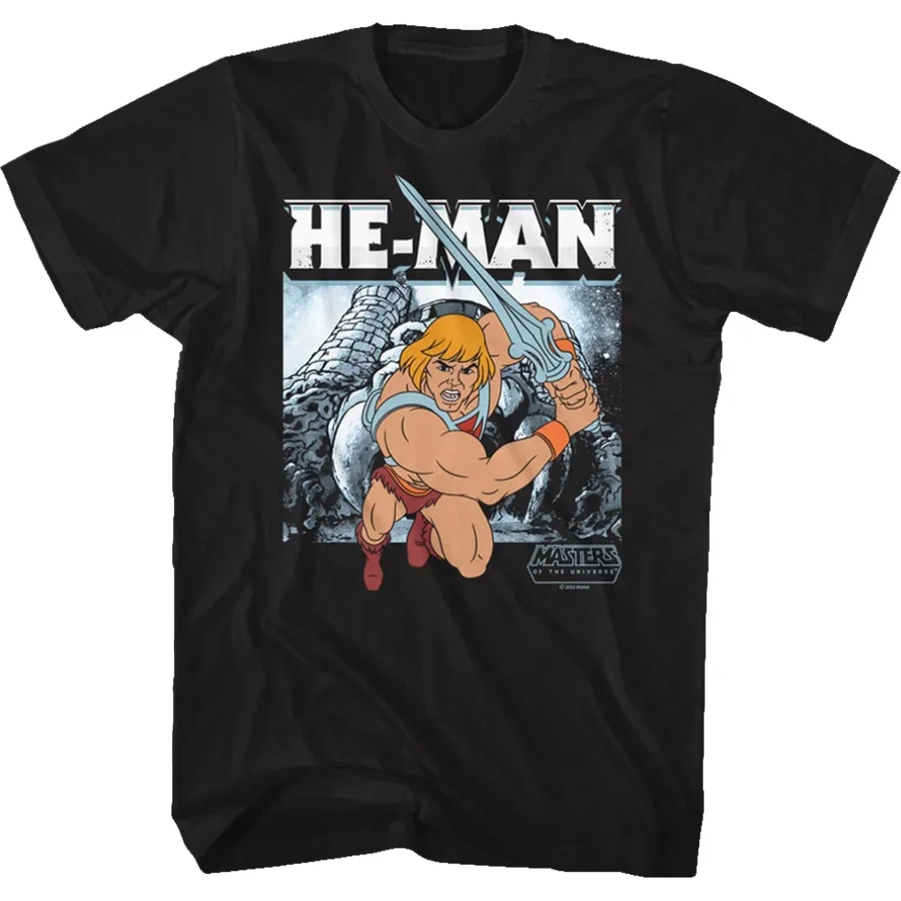 T-Shirt He-Man Castle Grayskull Action Pose Masters Of The Universe