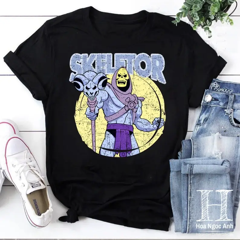 Skeletor Cartoon He Man T-Shirt Vintage Unisex, Maglietta Skeletor Cartoon, Maglietta Masters Of The Universe, Divertente Camicia Skeletor