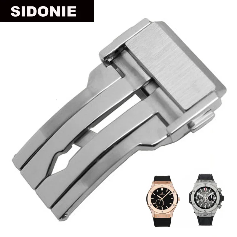 20Mm 22Mm 24Mm Cinturino Per Orologio Fibbia In Acciaio Inossidabile Per Hublot Fusion Classic Big Bang King Power Series Orologio Chiusura Pieghevole