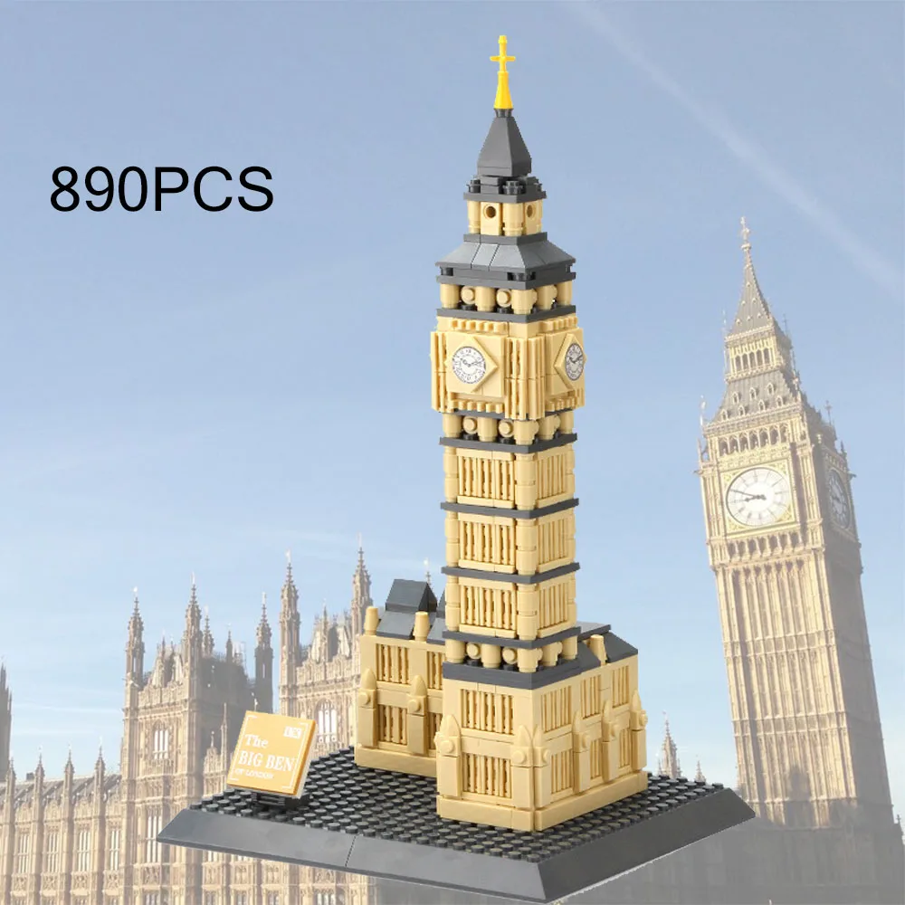 Costruzione Architettura Di Fama Mondiale Inghilterra Londra Elizabeth Clock Tower Building Block Big Ben Assemblare Modello Brick Toy