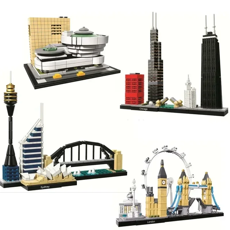 10678 Architecture Building Set London 21034 Big Ben Tower Bridge Model Building Block Mattoni Giocattoli Compatibili Lepinlys