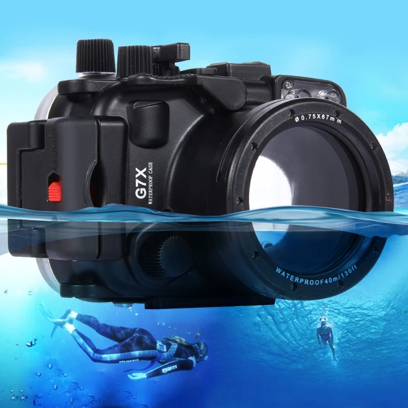 Puluz 40M Custodia Subacquea Per Immersione Subacquea Custodia Impermeabile Per Canon G7 X, Per Canon G7 X Mark Ii