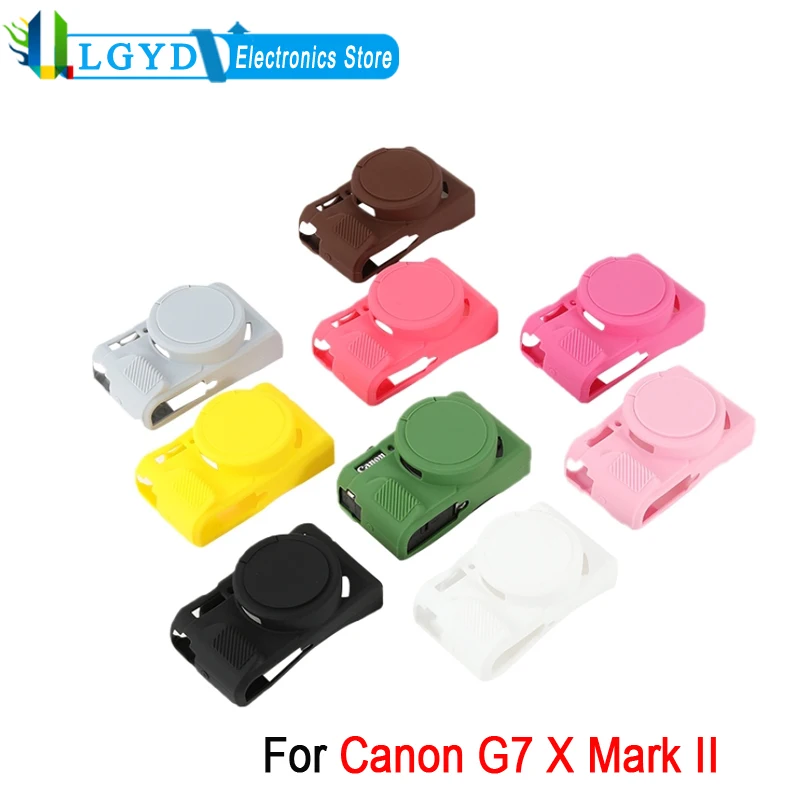 Per Canon Powershot G7 X Mark Ii / G7X2 Custodia Protettiva In Silicone Morbido Con Copriobiettivo