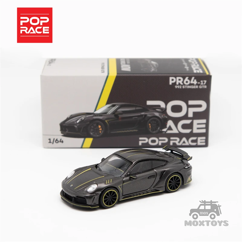 Poprace 1:64 992 Stinger Gtr Carbon Edition Black Diecast Model Car