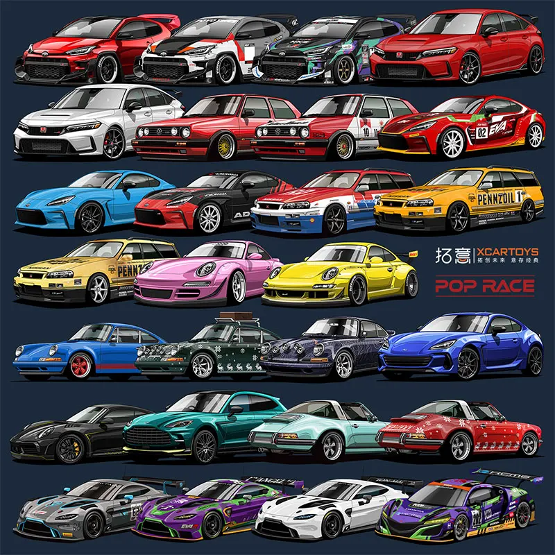 Xcartoys Poprace 1/64 Skyline Gt-R V8 Nsx Gt3 Eva01 Gr Yaris 992 Stinger Gtr Stagea R34 Modello Pressofuso In Lega Per Auto Giocattoli Per Bambini Rag