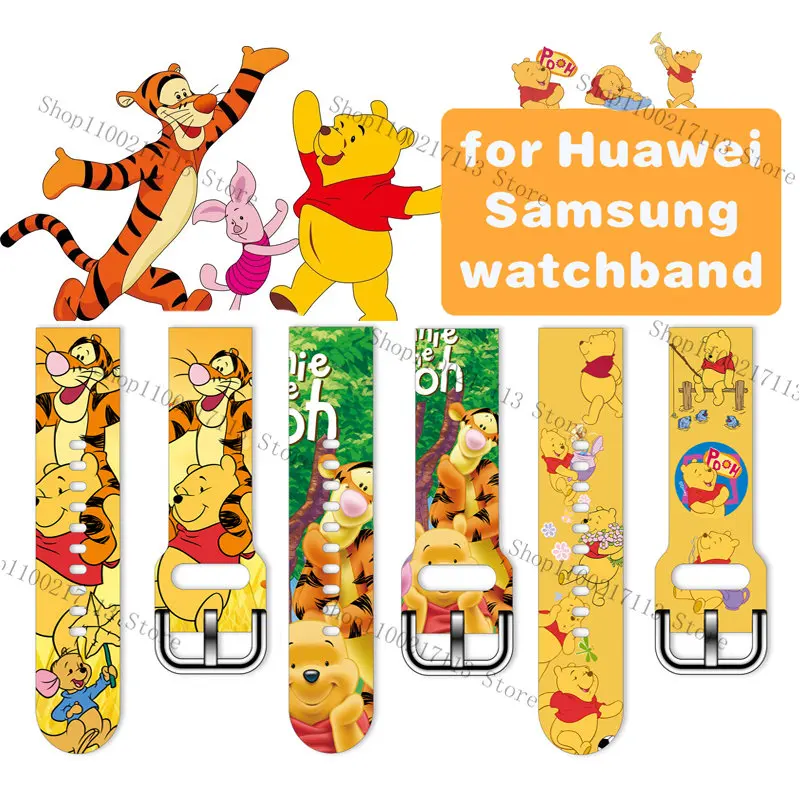 Disney Winnie The Pooh Per Huawei Watch Gt/Gt2E/Gt2 Samsung Galaxy Watch 3/Active2/Gear Sport/S2 Classic Smart Watch Band Gifts