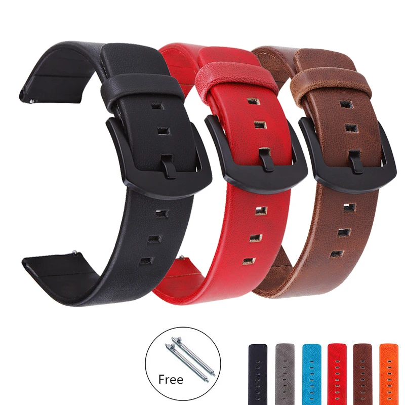 Cinturino In Pelle 20Mm Per Galaxy Watch 42Mm Samsung Gear S2 Gear Sport Huawei Watch 2 Amazfit Bip 22Mm Cinturino Da Polso Per Samsung Gear
