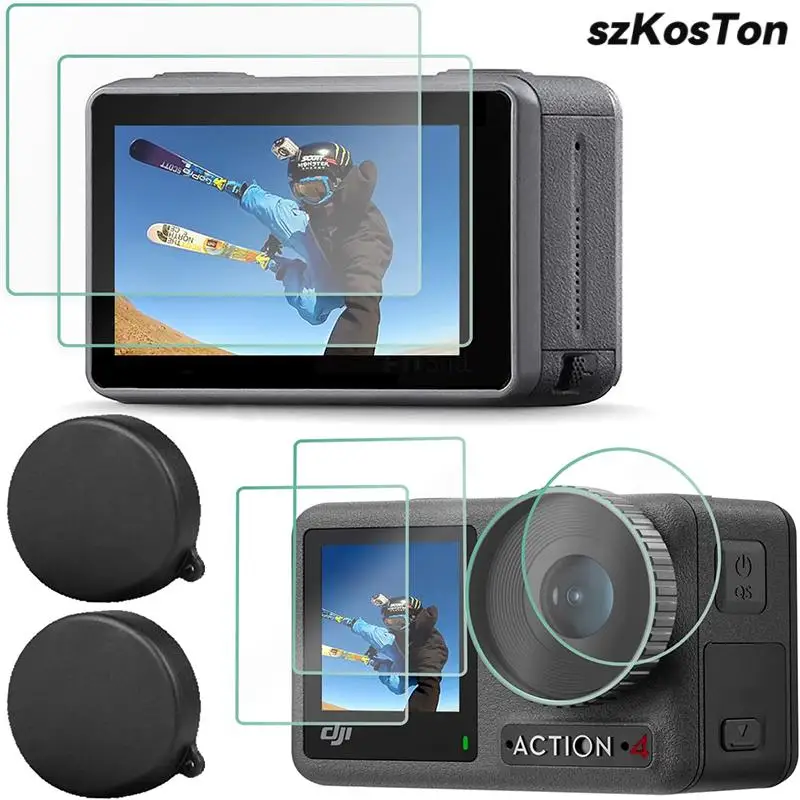 Per Dji Osmo Action 4 Protezione Dello Schermo Protezione Dello Schermo In Vetro Temperato Per Dji Osmo Action 4 Accessori Protezione Dell'Obiettivo