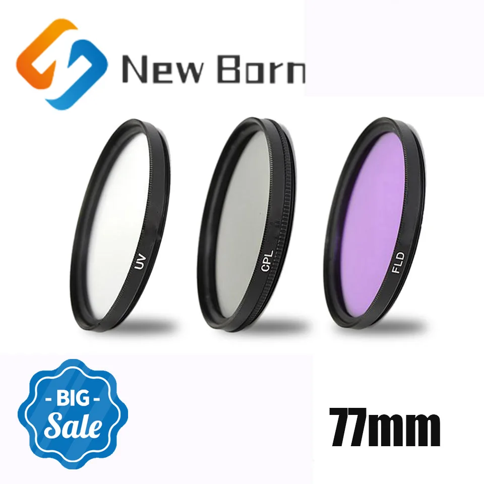 3 In1 77Mm Uv Fld Cpl Kit Filtro Lente Polarizzatore Circolare Per Nikon D7500 D7200 D5300 D5200 D3200 D3300 D810A D800 D750 D610 D600