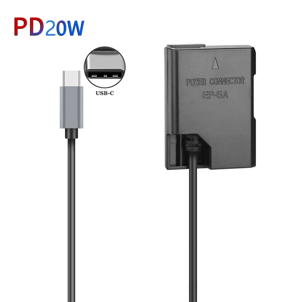 Tipo-C A Ep-5A En-El14 El14A Dummy Battery Adapter Kit Per Nikon D3100 D3200 D3300 D3400 D3500 D5100 D5200 D5300 D5500 D5600