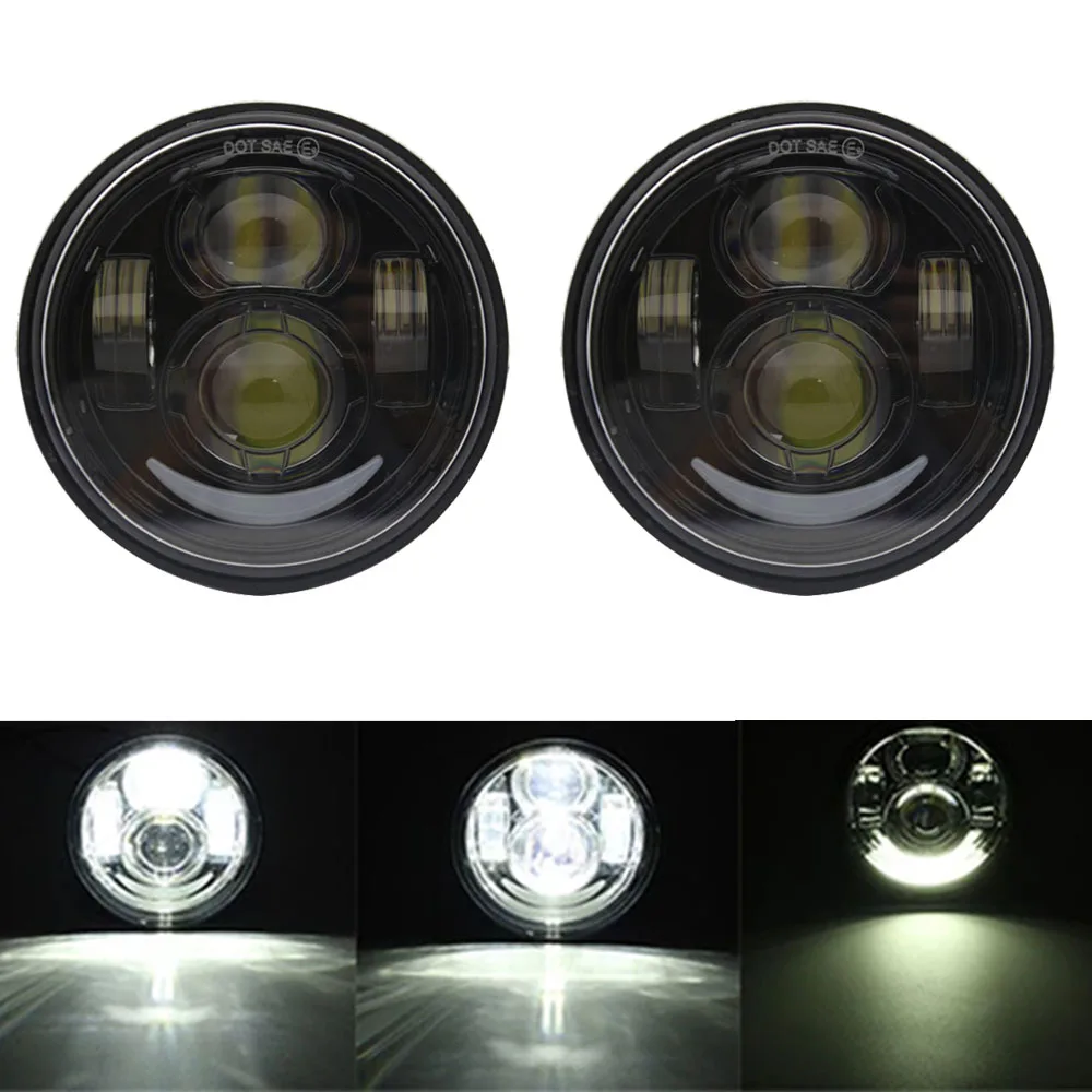 Per Harley Dyna Fat Bob Fari Stile Motore Fari Neri Da 4.65 Pollici Per Harley Fxdf Dyna Fatbob Fari Moto A Led