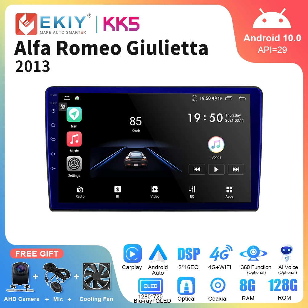 Ekiy Kk5 Autoradio 2Din Android Per Alfa Romeo Giulietta 2013 Lettore Video Multimediale Navigazione Gps Carplay Android Auto Stereo