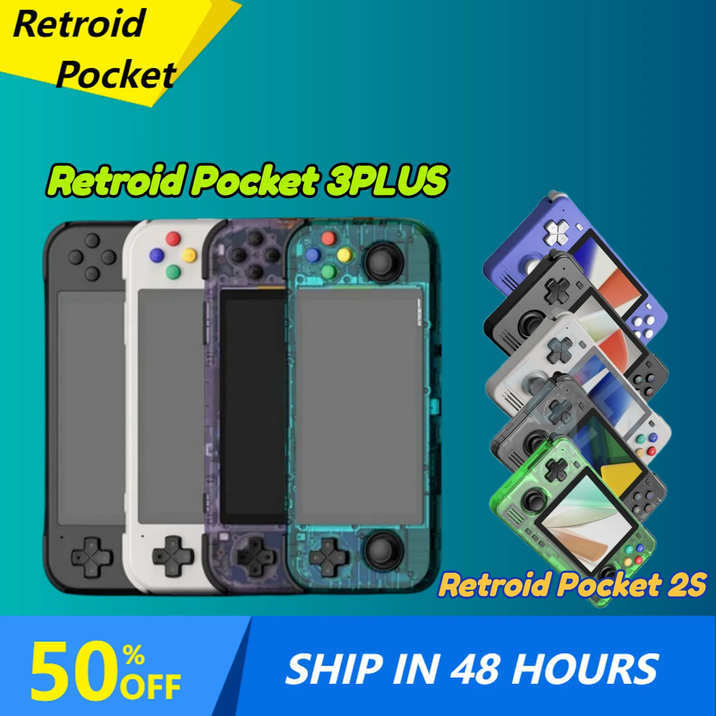 Retroid Pocket 3 + Retroid Pocket 2S Retroid Pocket 3Plus Rp3 + Rp3.5 Rp2S Console Di Gioco Portatile Portatile 4G + 128Gb Android 11 Ps2