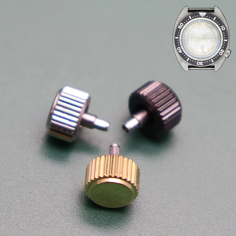 La Corona Dell'Orologio In Acciaio Inossidabile Da 6.5Mm Si Adatta Al Movimento Seiko Nh35 Nh36 Skx007 Skx009 Skx013 Argento/Nero/Corone Dorate Seiko 