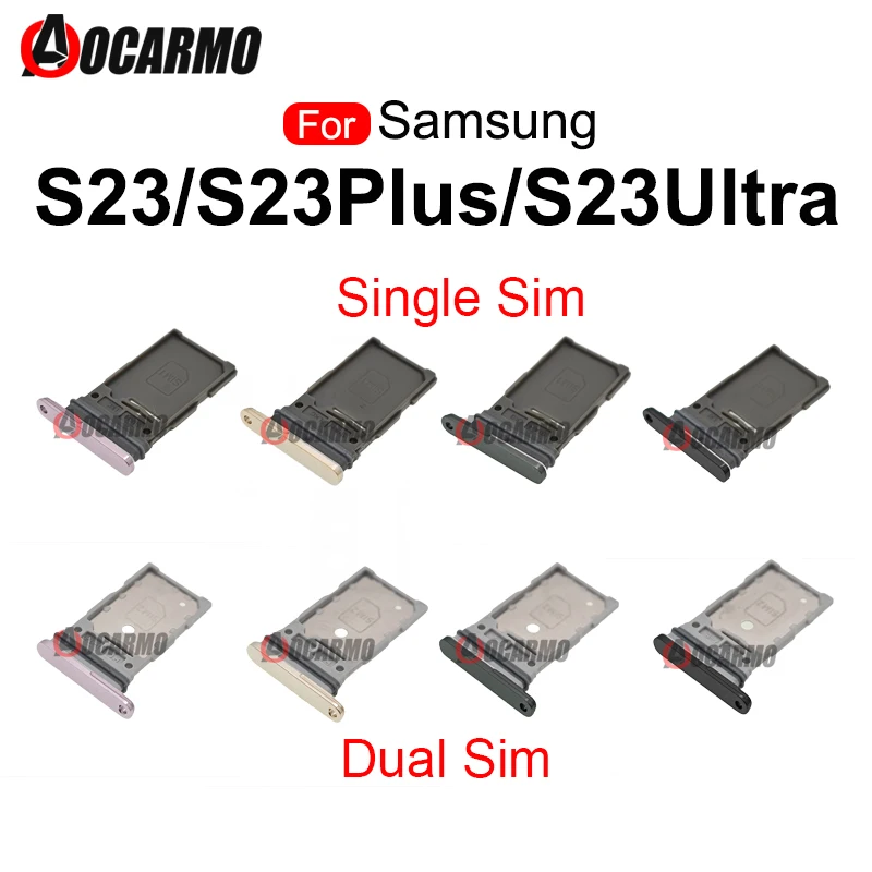 Per Samsung Galaxy S23 Ultra S23 + Plus Sim Tray Single + Dual Sim Card Slot Holder Parti Di Ricambio
